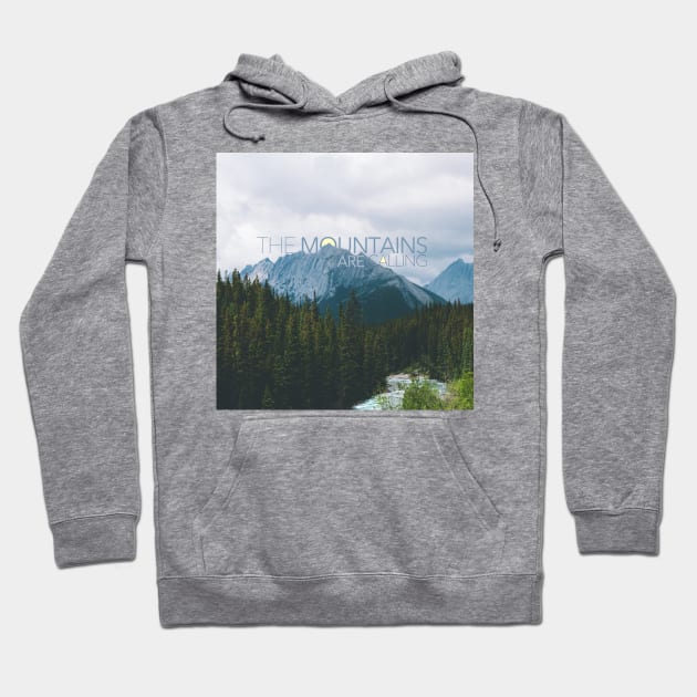 The Mountains Are Calling Typography Design Hoodie by Admkng
